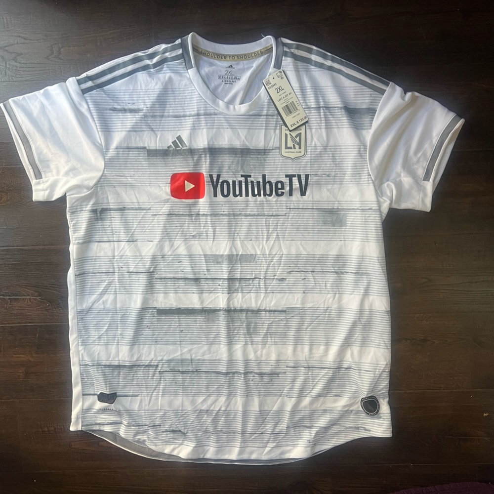 Adidas LAFC White Men's Soccer Jersey with YouTube TV